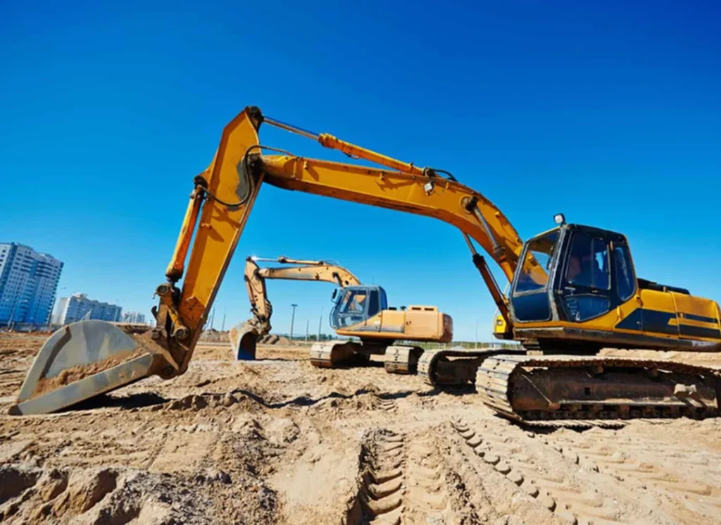 Preparing site with excavation