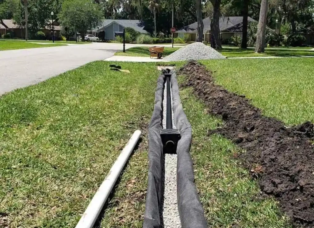 French drain installation